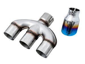 Honda Civic Si Performance Exhaust - Rear - AWE Tuning - Dual-to-Triple Tip Conversion - Vapor Blue - `17-`20